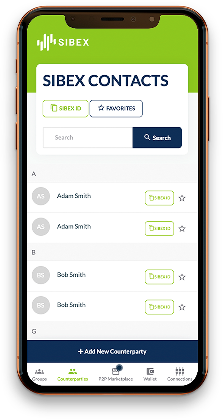 SIBEX - p2p Contacts list